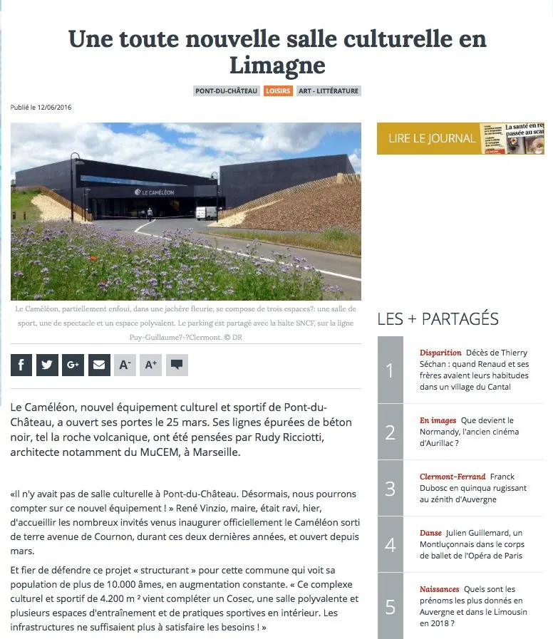 Une toute nouvelle salle culturelle en Limagne — La Montagne