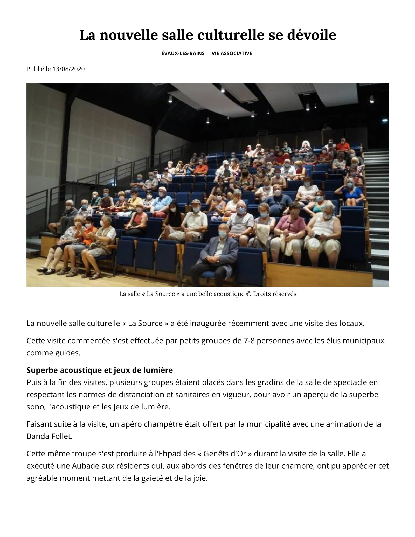 La nouvelle salle culturelle se dévoile — La Montagne