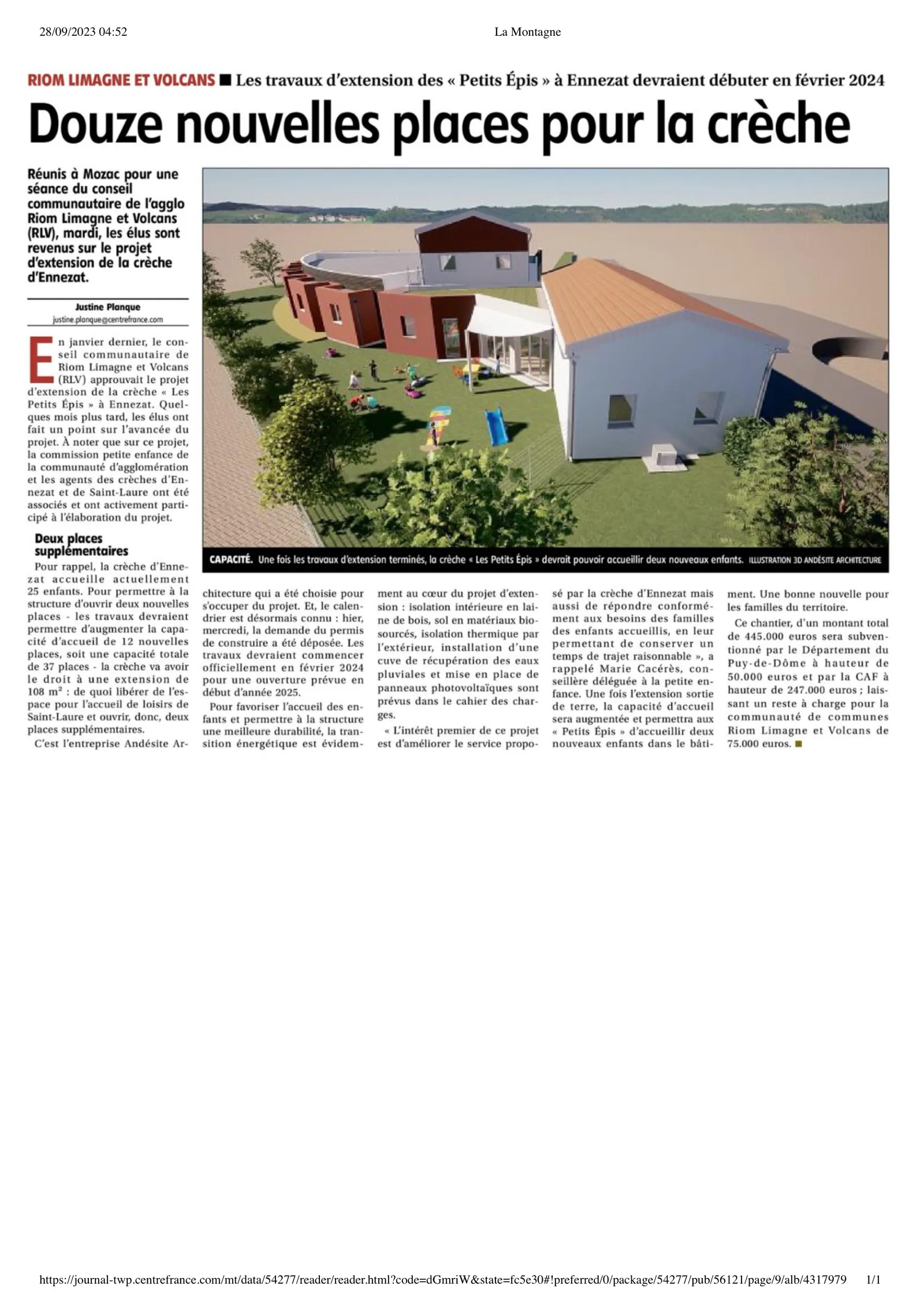 Crèche d'Ennezat — La Montagne